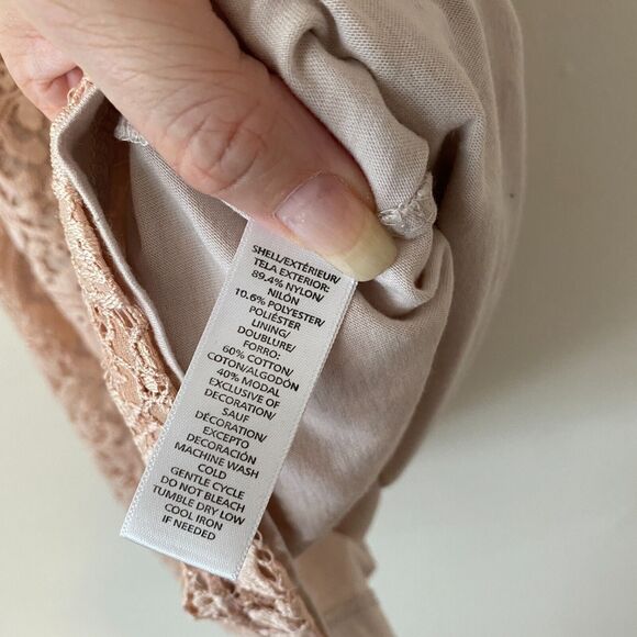 LOFT Flowy Dusty-Rose Floral Lace Lined Sleeveless Blouse Key Hole Back XSP - Picture 4 of 10